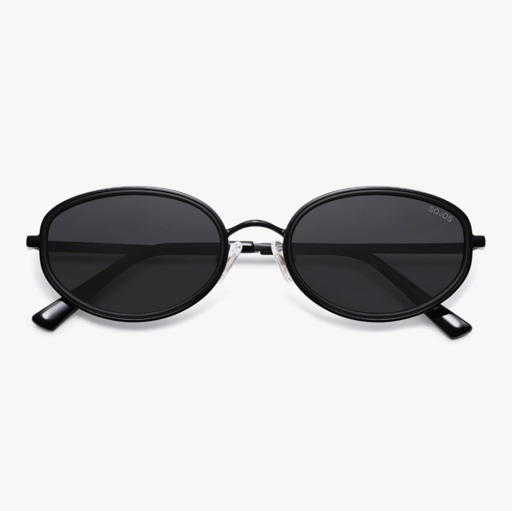 NIB - Sojos Retro Oval Blk/Grey Sunglasses